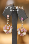 CAMELLIA FLOWER Padparadscha Earrings