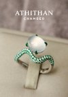 White Jade Greenwave Ring