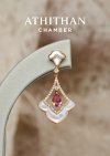 Padparadcha & Mother of Pearl Earrings