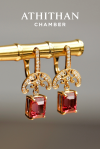 THE JEWELLED HARMONY Red Garnet Earrings