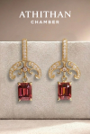 THE JEWELLED HARMONY Red Garnet Earrings