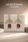 THE JEWELLED HARMONY Red Garnet Earrings