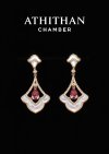 Padparadcha & Mother of Pearl Earrings
