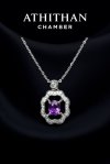 ORIENTAL FLAME Purple Sapphire Pendant Necklace