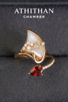 ROSELINE VEIL - Garnet & Mother of Pearl Ring (Pre-order 45 days)
