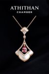 Padparadscha & Mother of Pearl Pendant