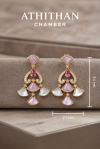 PETAL SERENADE - Padparadscha & Mother of Pearl Earrings (พรีออเดอร์ 45 วัน)