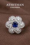 REGAL FLOWER Blue Sapphire Ring