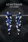ROYAL BLUE SAPPHIRE & Natural Diamonds Earrings