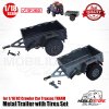 Metal Trailer with Tires Wheels for 1/18 RC Crawler Car Traxxas TRX4M