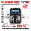 SKYRC T100 5A 2x50W AC/DC Dual Balance Charger Discharger Baterai