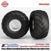 Traxxas 3663 Tires & Wheels Assembled Electric Rear (Monster Jam Replica, Satin Chrome Wheels, Monster Jam Replica Tires, Foam Inserts) (2)