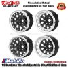 Metal 1.9 Beadlock Wheels Adjustable Offset RC Wheel Rims Velg for 1/10 Traxxas Axial RC4WD RGT Yikong Vanquish Crawler Car - Teardrop-Black