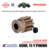 Traxxas Part #6484X 11-tooth pinion gear (1.0 metric pitch) fits 5 mm motor shafts and includes set screw for RC E-Revo X-Maxx XRT