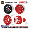 Upgrade 1.9" Metal Beadlock Wheel Rims Hubs Set 8-Spoke Hex 12mm for 1/10 Remote Control RC Car Crawler Adventure