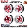 Metal 1.9 Beadlock Wheels Adjustable Offset RC Wheel Rims Velg for 1/10 Traxxas Axial RC4WD RGT Yikong Vanquish Crawler Car - Teardrop-Black