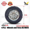 4 Pcs Wheels Tires Velg Ban Original RC MN78 1/12 Scale Realistic Rims