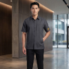 เสื้อซาฟารีสูท สีดำ แขนสั้น ผ้าวูล Wool Fabric