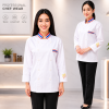 เสื้อกุ๊ก สากล คอจีน แขนยาว สีขาว แต่งแถบธงชาติ