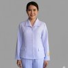 เสื้อพยาบาล คอปกปีกนก แขนยาว