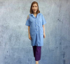 กาวน์ยาว แขนสั้น สีฟ้า