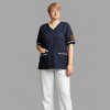 ชุดสครับ ( เสื้อ + กางเกง ) สีกรม ผ้าโอซาก้า Osaka Febric