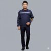 เสื้อช็อปแขนยาว สีกรม ผ้าคอมพ์ทวิว