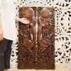Large Chamcha Wood Elephant Family Wall Panel - 120cm Hand-Carved