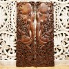 Large Chamcha Wood Elephant Family Wall Panel - 120cm Hand-Carved