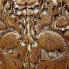 Hand Carved 3D Samanea Wood (Chumcha) Pair Fish in Lotus Pond Wall Panel (Set of 2)