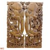 Set of 2: Lanna Hand-Carved Elephant Mother & Child Panels 14x36"