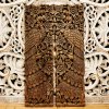 Hand-Carved Chamcha Wood Peacock Panel (120cm) - Thai Floral Art