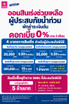 ออมสิน ขานรับนโยบายรัฐ ประกาศพักหนี้อัตโนมัติ - ไม่คิดดอกเบี้ย 3 เดือน ช่วยลูกค้าตั้งหลักฝ่าภัยน้ำท่วม  พร้อมชุดสินเชื่อฉุกเฉิน - ฟื้นฟู ปลอดจ่ายต้นและดอกเบี้ย 0% 3 เดือนแรก สำหรับการซ่อมบ้าน ฟื้นอาชีพและกิจการ