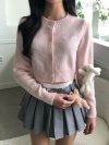 Teddy Bear Belt Pleated Skirt