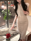 Selly Wedding Jewel Midi Skirt กระโปรงสอบ ฉลุลายคลื่นทะเล