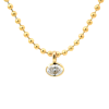 Small Ball Necklace with Bezel Pendant