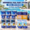 WINWINPOOL POOL PAINT SYSTEM 50SQ–200 MICRONS ชุดสีทาสระว่ายน้ำ 50 ตารางเมตร ระบบ 5 ชั้น พร้อม W-4000 Clear เคลียร์ใส