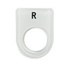 เนมเพลทอคิลิค R แบบห่วง 22MM(33X45)พื้นขาว