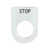 เนมเพลทอคิลิค STOP แบบห่วง 22MM(33X45)พื้นขาว