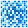 โมเสกแก้ว Koh Samui Blue (เกาะสมุย บลู) ขนาดเม็ด 20x20x4mm แผ่นละ 196 เม็ด บรรจุ 11 แผ่น/กล่อง