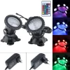 ไฟ LED ใต้น้ำกันน้ำ RGB สระว่ายน้ำน้ำพุสวนบ่อปลาไฟส่องเฉพาะจุดพิพิธภัณฑ์สัตว์น้ำ RGB LED ใต้น้ำ IP68 กันน้ำโคมไฟ RGB สระว่ายน้ำน้ำพุสวนบ่อน้ำตู้ปลา
