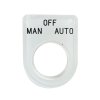 เนมเพลทอคิลิค MAN-OFF-AUTO แบบห่วง 22MM(33X45)พื้นขาว
