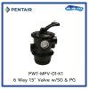 มัลติพร็อตวาล์ว 6 Way 1.5" Valve (Blk) w/ union,SG & PG Pentair