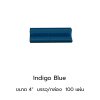 ลบมุมมันใน สี Indigo Blue ขนาด 4"  บรรจุ 100 แผ่น