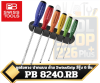 PB 8240.RB ชุดไขควง ปากแบน ด้าม SwissGrip สีรุ้ง 6 ชิ้น พร้อมแท่นแขวนผนัง