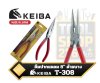 KEIBA คีมปากแหลม ขนาด 8 นิ้ว รุ่น T-308 ด้ามบาง LONG NOSE PLIER 200MM