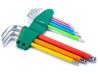 SATA 09101CH ชุดประแจหกเหลี่ยมหัวบอลยาวพิเศษ 9 ตัวชุด หุ้มยางกันลื่น ทนน้ำมัน 1.5-10mm.Rainbow Series 9-Piece Extra Long Ball Head Hexagonal Wrench Set