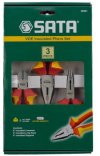 ชุดคีมช่างไฟหุ้มฉนวน 3ตัวชุด  Sata 09261 3pcs VDE Insulated Pliers Set