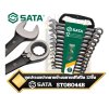 SATA ST08044B ชุดประแจปากตายข้างแหวนฟรี Ratcheting Wrench Set รุ่น Black Edition จำนวน 12ชิ้น