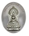 เหรียญพระพุทธมุจจลินทร์รักษ์ธนทวี สูง 3.5 ซม. (พิมพ์สองหน้า) เนื้อเงิน